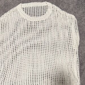 White Open-Knit Women's Sweater